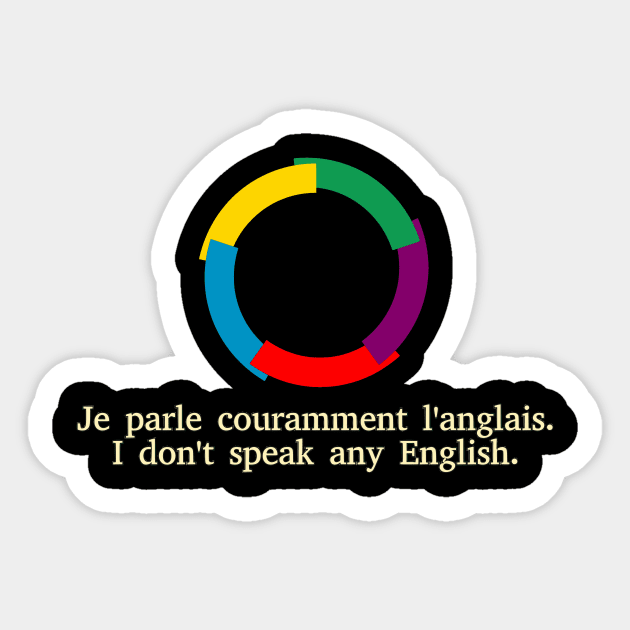 Je parle couramment l'anglais / I don't speak any English Sticker by dikleyt